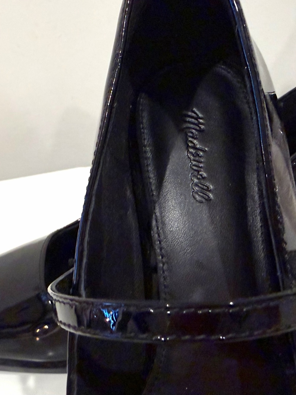 Madewell Black Patent Mary Jane Block Heel Pumps size 8 - Picture 10 of 12